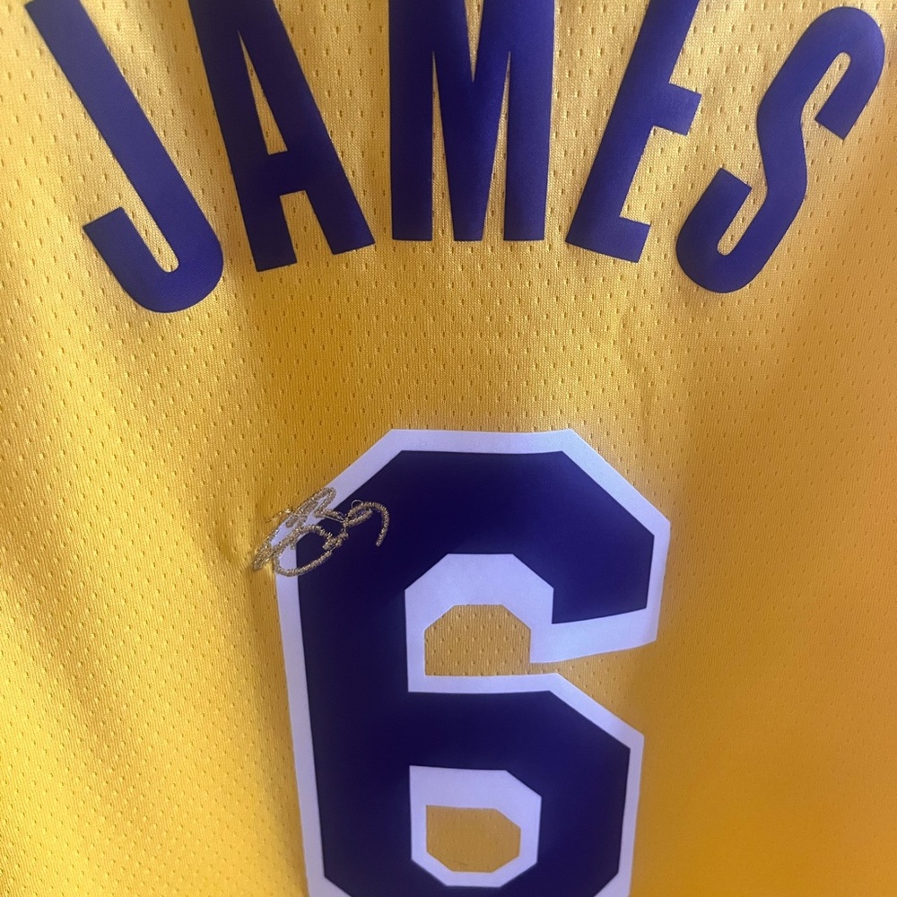 Nike Stitched Signature LeBron James Lakers Basketball Jersey - Picture 4 of 5